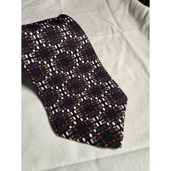 Jhane Barnes Tie Men's Geometric 100% Silk Necktie Handmade In Japan 58x4" - Picture 1 of 6